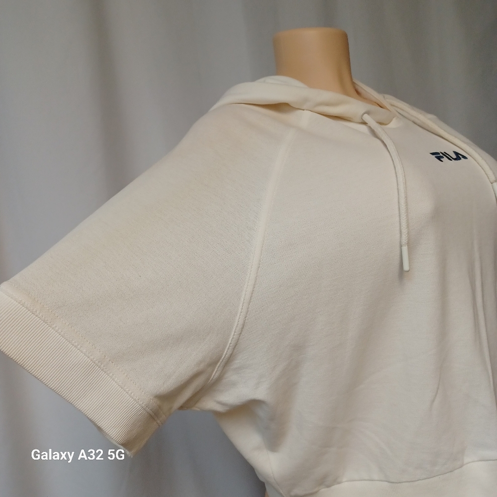 Fila Off-Cream  Cropped Hoodie Size S - Picture 5 of 13